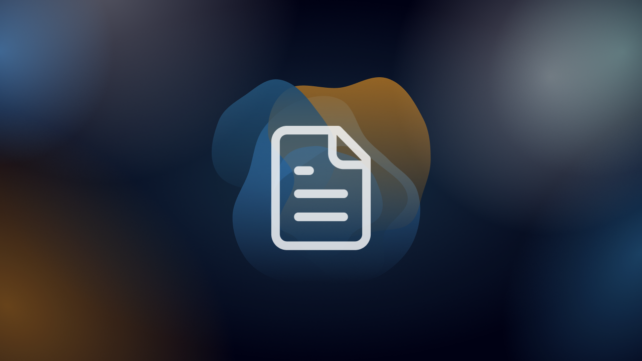 Icône d'un document clinique entourée de formes lumineuses bleues et orange, symbolisant la documentation clinique assistée par l'intelligence artificielle.